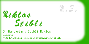 miklos stibli business card